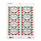 Retro Mint Cherry Persoonlijke Keukenetiketten Etiket (Full Sheet)