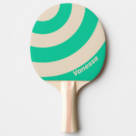 Retro Mint Drie Cirkel Streep met Naam Tafeltennisbatje