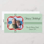 Retro Mint Fotokaarten Feestdagenkaart (Voorkant / Achterkant)