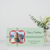 Retro Mint Fotokaarten Feestdagenkaart (Staand voorkant)