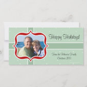 Retro Mint Fotokaarten Feestdagenkaart (Voorkant)