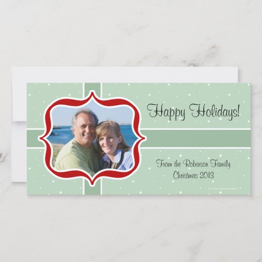 Retro Mint Fotokaarten Feestdagenkaart (Voorkant)