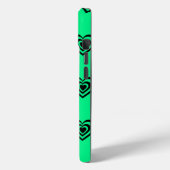 Retro Mint Green Hypnotic Heart Pattern Case-Mate iPhone Case (Achterkant / Links)