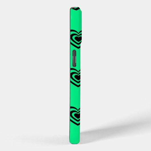 Retro Mint Green Hypnotic Heart Pattern Case-Mate iPhone Case (Achterkant / Rechts)