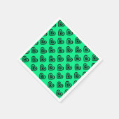 Retro Mint Green Hypnotic Heart Pattern Servet (Hoek)