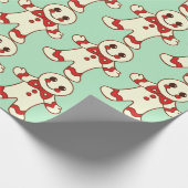 Retro Mint kerst Koekjes Verpakkingspapier Cadeaupapier (Hoek)