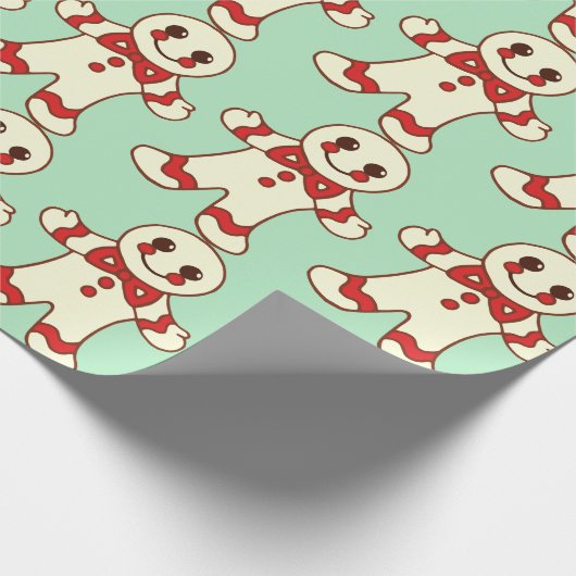 Retro Mint kerst Koekjes Verpakkingspapier Cadeaupapier (Hoek)