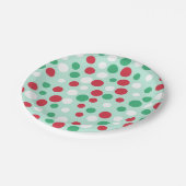 Retro Mint-kerstStippen Borden op papier Papieren Bordje (Gekanteld)