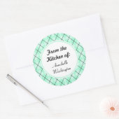 Retro Mint Keukenstickers Ronde Sticker (Envelop)