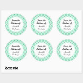 Retro Mint Keukenstickers Ronde Sticker (Vel)