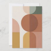 Retro Mint & Orange Boho Stripes Birthday Kaart (Achterkant)