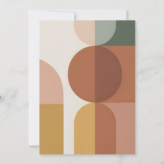 Retro Mint & Orange Boho Stripes Birthday Kaart (Achterkant)