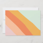 Retro Mint Oranje Strepen Aangepast Baby shower Sc Bedankkaart (Achterkant)