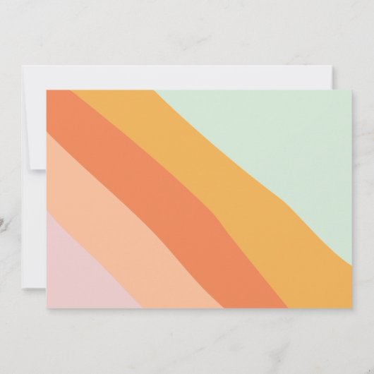 Retro Mint Oranje Strepen Aangepast Baby shower Sc Bedankkaart (Achterkant)