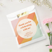 Retro Mint Oranje Strepen Aangepaste Baby shower D Bedankzakje (Gezegeld)