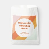 Retro Mint Oranje Strepen Aangepaste Baby shower D Bedankzakje (Voorkant)