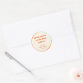 Retro Mint Oranje Strepen Aangepaste Baby shower D Ronde Sticker (Envelop)
