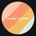 Retro Mint Pastel Geometric Custom Wedding Ronde Sticker<br><div class="desc">Retro Mint Pastel Geometric Art Aangepaste bruiloft Klassieke Sticker</div>