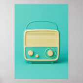 Retro Mint Radio Pop Art Poster (Voorkant)
