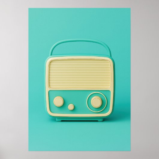 Retro Mint Radio Pop Art Poster (Voorkant)