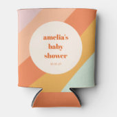 Retro Mint Sinaasappel Boho Stripes Custom Baby sh Blikjeskoeler (Voorkant)