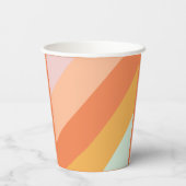 Retro Mint Sinaasappel Boho Stripes Custom Baby sh Papieren Bekers (Achterkant)