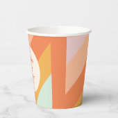 Retro Mint Sinaasappel Boho Stripes Custom Baby sh Papieren Bekers (Links)