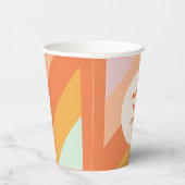 Retro Mint Sinaasappel Boho Stripes Custom Baby sh Papieren Bekers (Rechts)