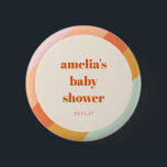 Retro Mint Sinaasappel Boho Stripes Custom Baby sh Ronde Button 5,7 Cm<br><div class="desc">Retro Mint Sinaasappel Boho Stripes Schattige Custom Baby shower Button</div>