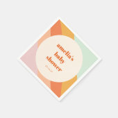 Retro Mint Sinaasappel Boho Stripes Custom Baby sh Servet (Hoek)