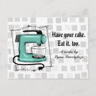Retro mint stand mixer cake bakken recept kaart