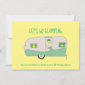 Retro Mintgroene Blikken Ham Caravan Glamping Kaart (Voorkant)