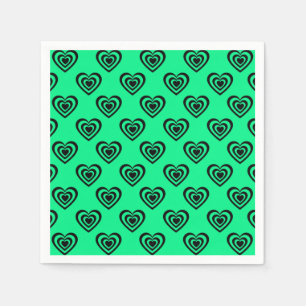 Retro Mintgroene Hypnotische Hartpatroon    Servet