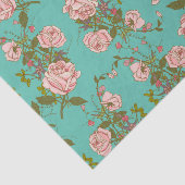 Retro Minty Pastel roos  wijnpatroon Tissuepapier (Detail)