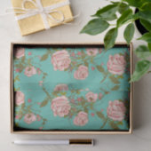 Retro Minty Pastel roos  wijnpatroon Tissuepapier (Geschenk)