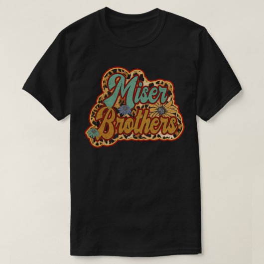 Retro Miser Geschenken Naam Broers Bloemen Persona T-shirt (Design voorkant)