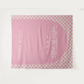 Retro Miss voor Mrs. Vrijgezellenfeest Pink Mod Mo Wandkleed (Voorkant (horizontaal))