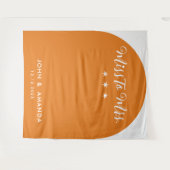 Retro Miss voor Mrs Vrijgezellenfeest Sinaasappel  Wandkleed (Voorkant (horizontaal))