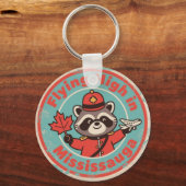 Retro Mississauga Wasbeer Mountie Sleutelhanger (Voorkant)