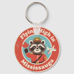 Retro Mississauga Wasbeer Vliegend Sleutelhanger