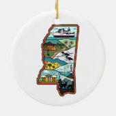 Retro Mississippi Biloxi Laurel MS State Herinni Keramisch Ornament (Achterkant)