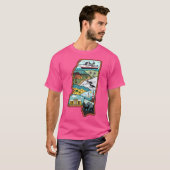 Retro Mississippi Map Biloxi Laurel Jackson MS Sta T-shirt (Voorkant volledig)