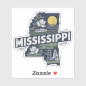 Retro Mississippi State Car Sticker (Vel)