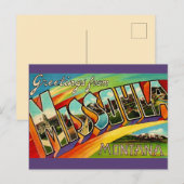 Retro Missoula MT Briefkaart (Voorkant / Achterkant)