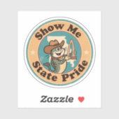 Retro Missouri Badge_ Catfish Holding Gateway Arch Sticker (Vel)