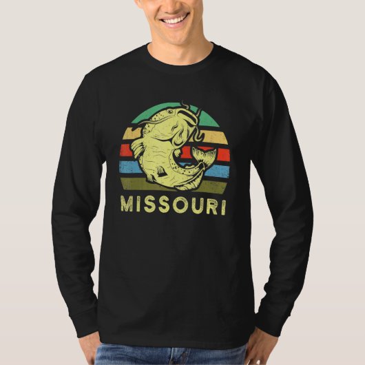 Retro Missouri Catfish Vist Catfishman Fisher T-shirt (Voorkant)