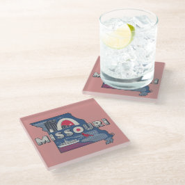 Retro Missouri Silhouette Glazen Onderzetter