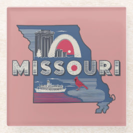 Retro Missouri Silhouette Glazen Onderzetter