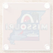 Retro Missouri Silhouette Glazen Onderzetter (Achterkant)
