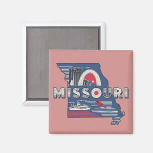 Retro Missouri Silhouette Magneet